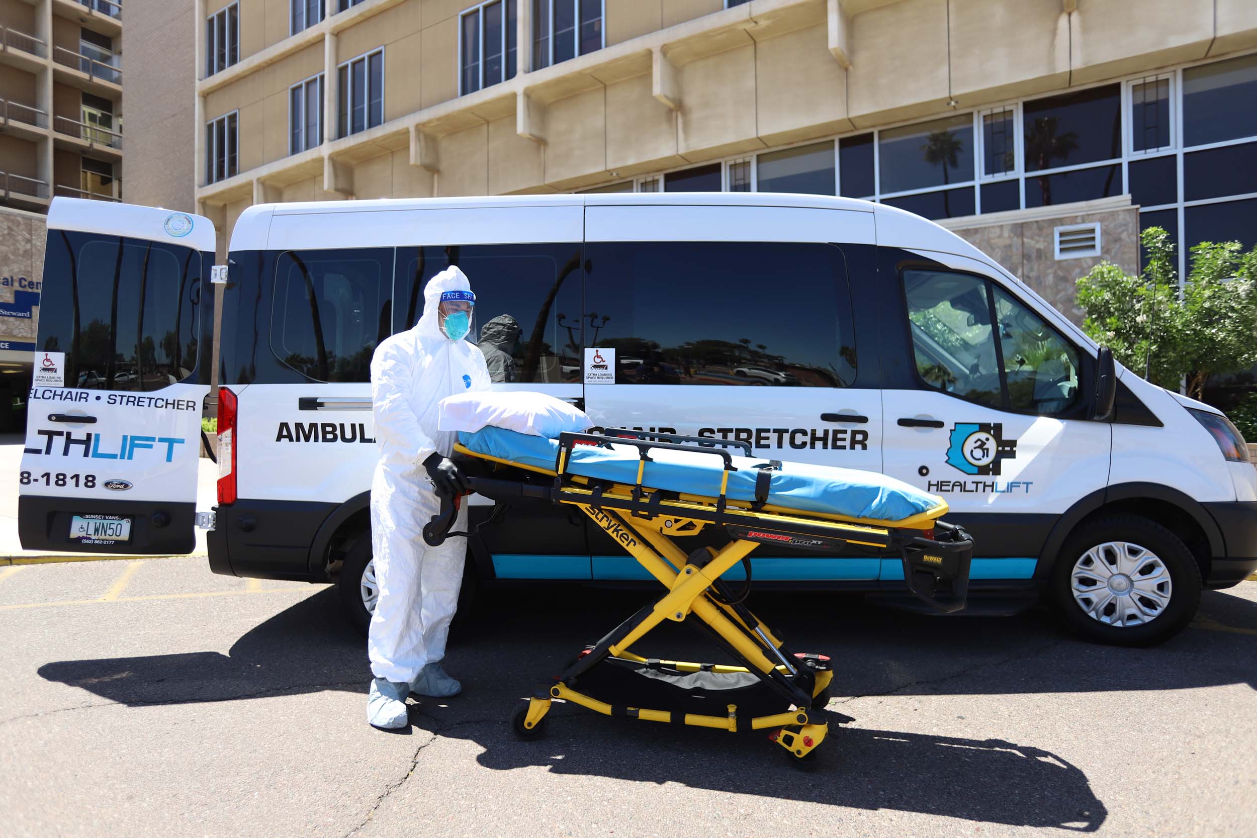 covid PPE peocedudre sanitation medical transportation healthlift az
